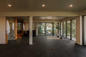 Spare room with recessed lighting