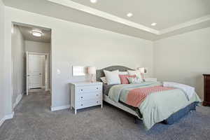 Bedroom featuring carpet flooring and recessed lighting