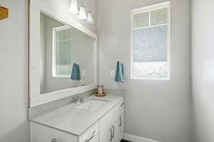 Bathroom featuring vanity