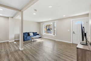 This home has much charm with its newer LVP flooring-larger picture windows-2 tone paint that is easy to design with & from here you head back to the bedroom spaces.