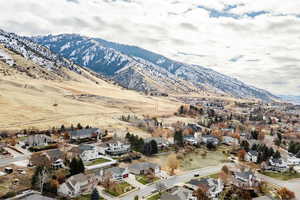 Mountain view with nearby suburban area