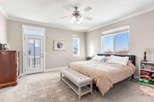 Master bedroom suite with views off private balcony