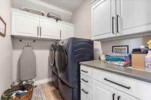 Laundry, added cabinet space