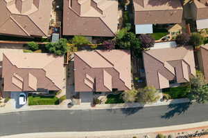 Aerial perspective of suburban area