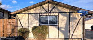 View of side of Large attached Garage