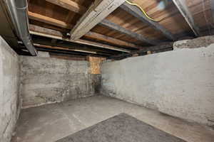 View of unfinished basement