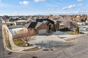Aerial view of residential area
