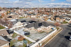 Aerial view of residential area
