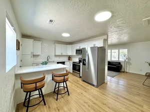 Updated kitchen with included stainless steel appliances and quartz countertops