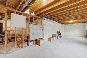 View of unfinished basement