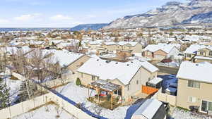Backyard view with mountain backdrop