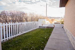 View of fenced backyard
