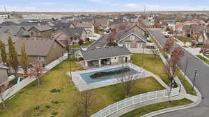 Aerial view of residential area