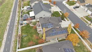 Aerial perspective of suburban area