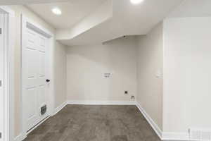 Washroom featuring washer hookup, recessed lighting, and electric dryer hookup