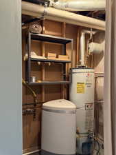Utility room featuring water heater