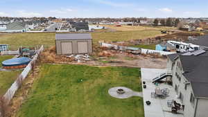 Aerial perspective of suburban area