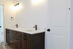 Full bathroom featuring double vanity