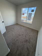 Unfurnished room with baseboards and carpet floors
