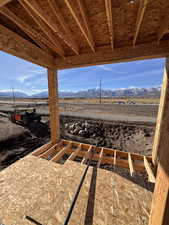 Deck featuring a mountain view