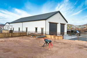 Exterior space with a mountain view