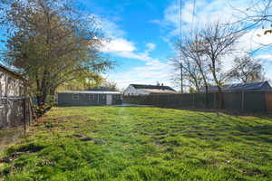View of fenced backyard