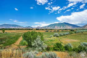 Mountain view with rural landscape