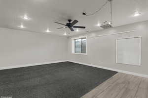 Unfurnished room with recessed lighting