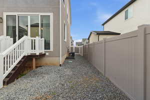 View of side of property with stucco siding