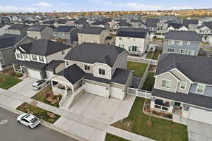 Aerial perspective of suburban area