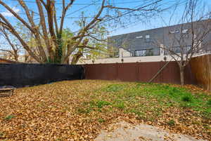 View of fenced backyard