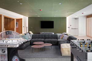 Rec room with recessed lighting