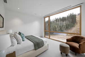 Bedroom featuring carpet flooring and recessed lighting