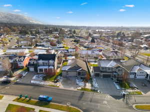Aerial perspective of suburban area