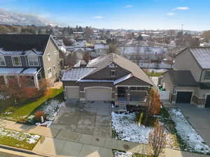 Aerial view of residential area