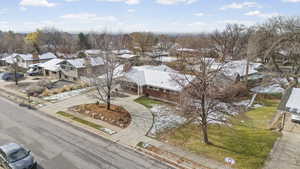 Aerial perspective of suburban area