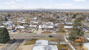 Aerial perspective of suburban area