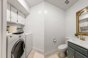 Main floor bathroom and laundry.