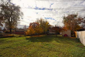 View of fenced backyard