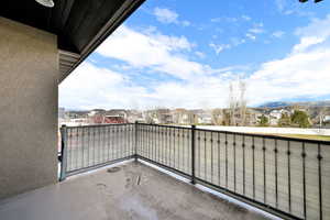 Balcony featuring a residential view
