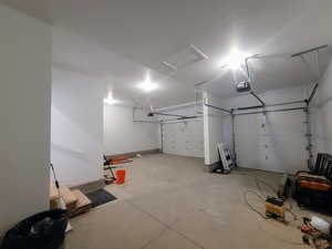 Finished 3 car garage