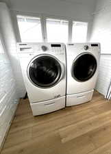 Washer and Dryer come with purchase.