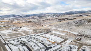 Drone / aerial view of a mountain backdrop