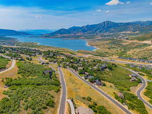 Drone / aerial view of a water and mountain view