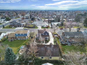 Aerial view of residential area