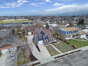 Aerial view of residential area