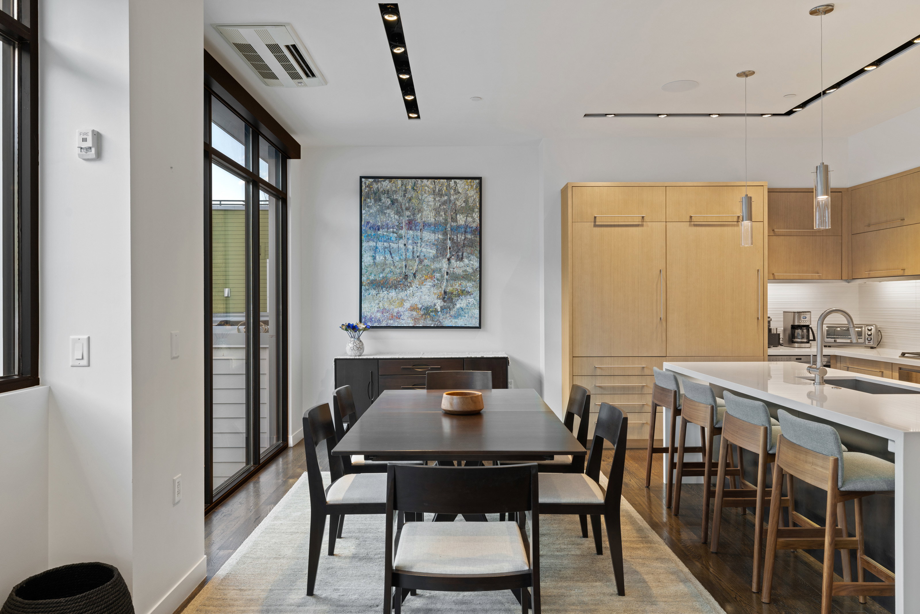 Dining room with wood finished floors