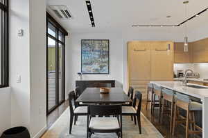 Dining room with wood finished floors