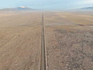 Overview of rural landscape featuring mountains