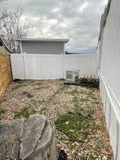 View of fenced backyard